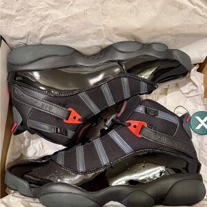 Jordan 6 Rings Black / Fire Red / Anthracite Men's Sneakers. Size US 11.